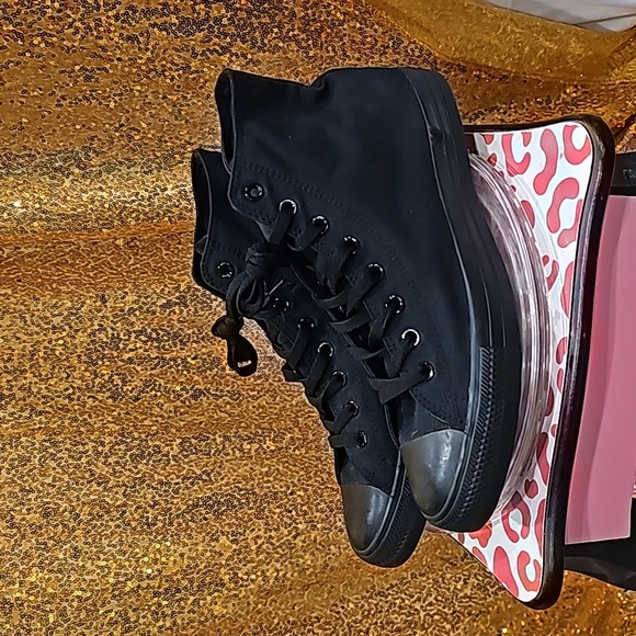 E Size mens 11 Converse All Star Hi Sneakers black monochrome N W/O Tags - Picture 5 of 8